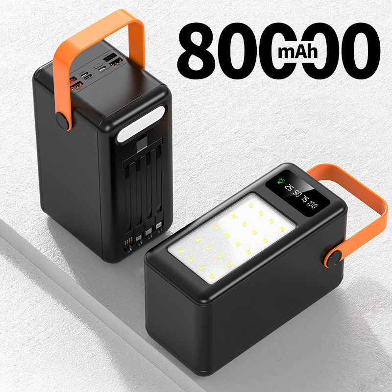 Fast Charging And Cable Power Bank Large Capacity Outdoor