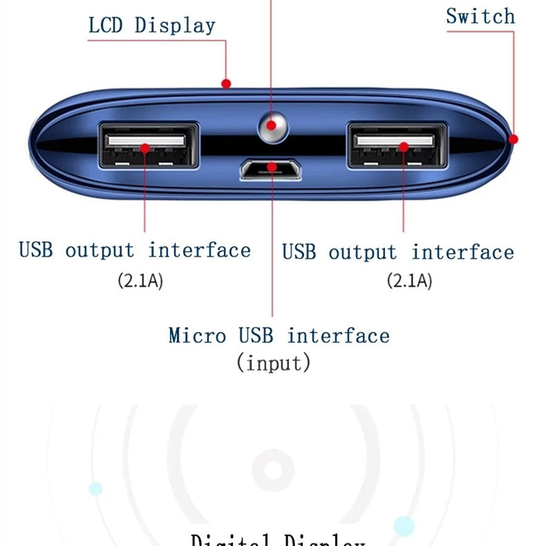 New Mini Creative Mobile Power Charging Bank Digital Display