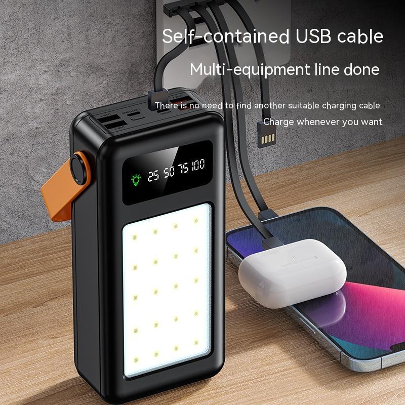 Fast Charging And Cable Power Bank Large Capacity Outdoor