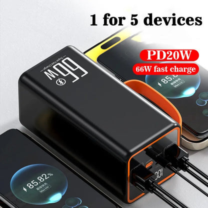 50000mAh Power Bank 66W PD Fast Charging For Phone Outdoor Camping Power Supply